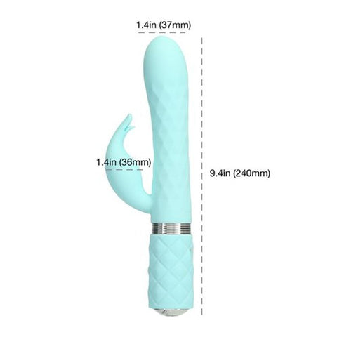 Pillow Talk Lively Teal Rabbit Vibrator VIBRATORS-RABBIT