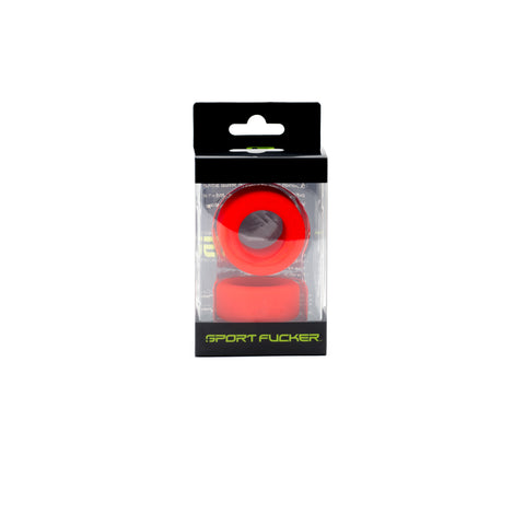 Nutt Job Set by Sport Fucker Red Comfortable Rings - Cock and Ball Set Red COCK RING Set