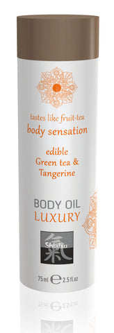 Shiatsu Luxury Edible Body Oil Green Tea and Tangerine 8 Ounce Default Title Massage Oil