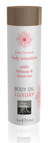 Shiatsu Luxury Edible Body Oil Hibiscus and Green Tea Massage Oil