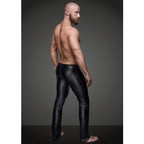 Wet Look Black Pants with Zipper Detail – Soft Form-Fitting Long Pants for Men > Clothes > Mens Latex