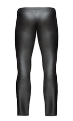 Wet Look Black Pants with Zipper Detail – Soft Form-Fitting Long Pants for Men > Clothes > Mens Latex