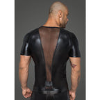 Power Wetlook Men T-Shirt With 3D Net Inserts Black Size Small Medium Large > Clothes > Mens Latex
