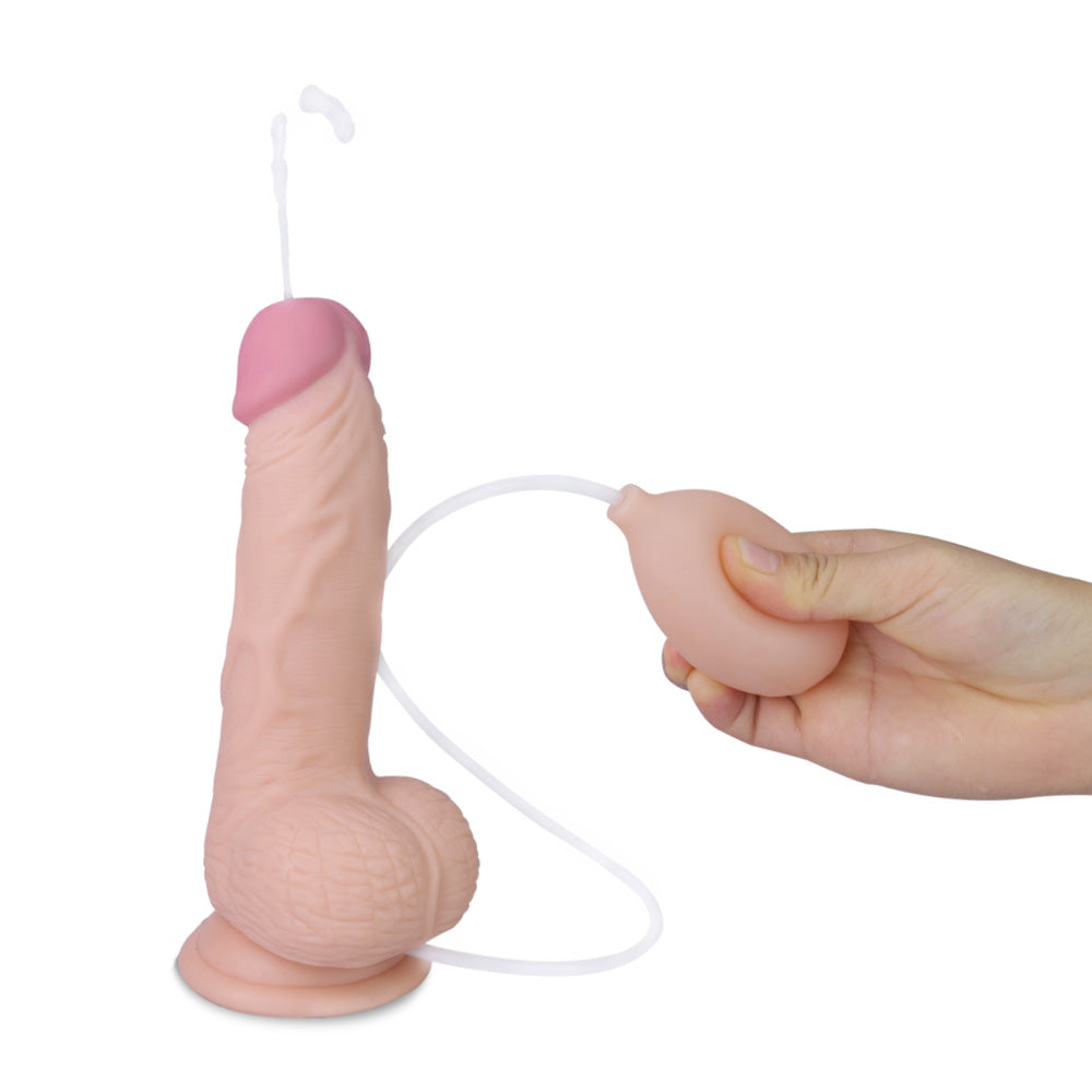 Soft Ejaculation Cock With Ball 8 Inch Realistic Soft Silicone Dildo Secondary image