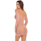 Demure Long Sleeve Mini Dress with Lace Detailing > Clothes > Dresses and Chemises