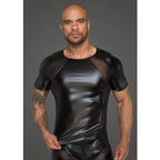 Power Wetlook Men T-Shirt With 3D Net Inserts Black Size Small Medium Large Black Large Extra Large > Clothes > Mens Latex