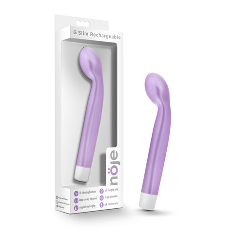 Noje G Slim Rechargeable Wisteria 8.25 Inch Vibrator Vibrators - G Spot
