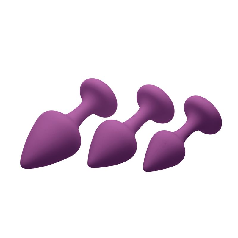 Purple Pleasures 3 Piece Silicone Anal Plugs Set > Anal Range > Butt Plug Kits