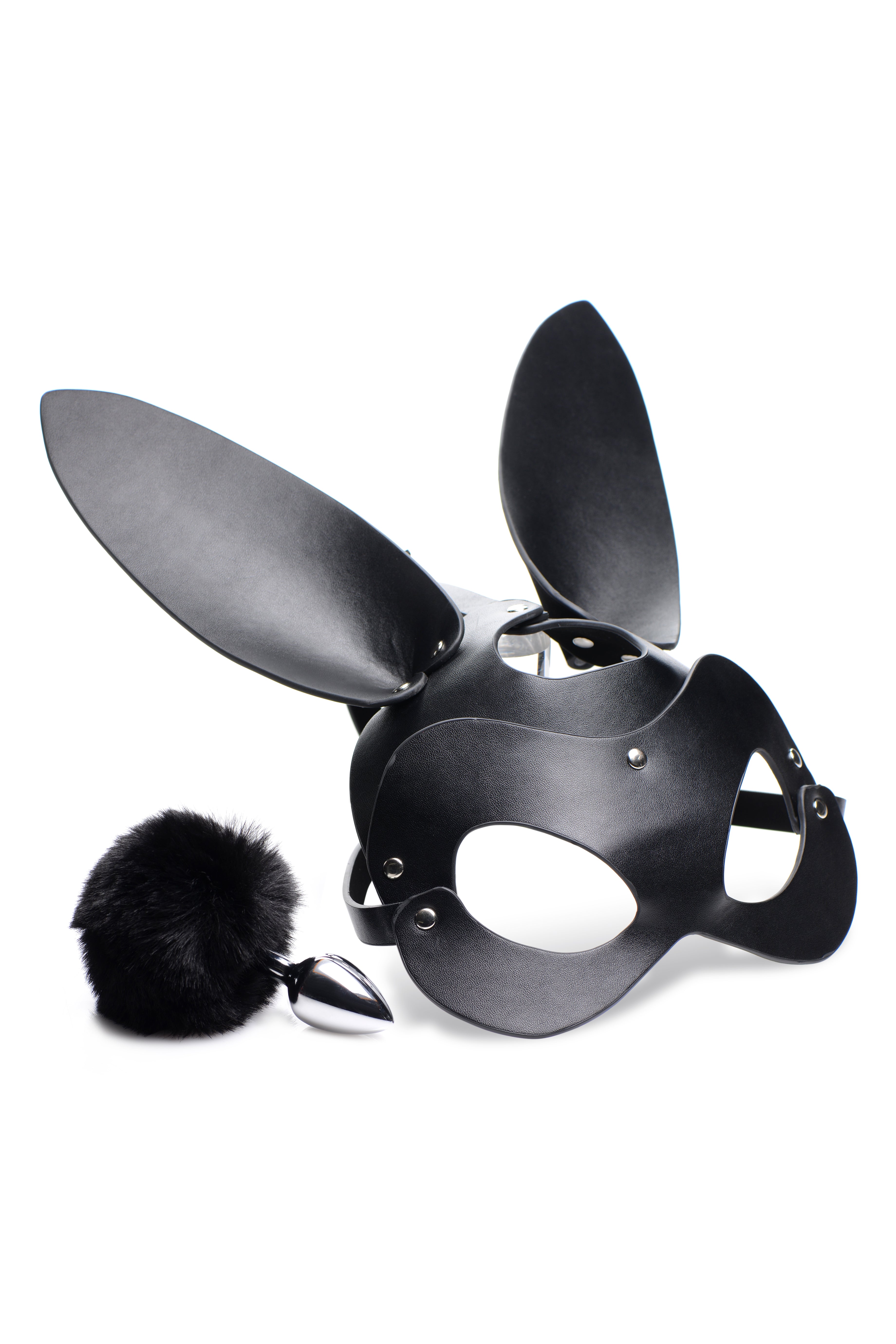 Bunny Tail Anal Plug and Mask Set for Playful Seduction and Intimate Moments Black > Bondage Gear > Masks