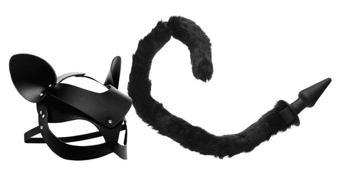 Cat Tail Anal Plug and Mask Set for Playful Adult Fantasy > Bondage Gear > Masks