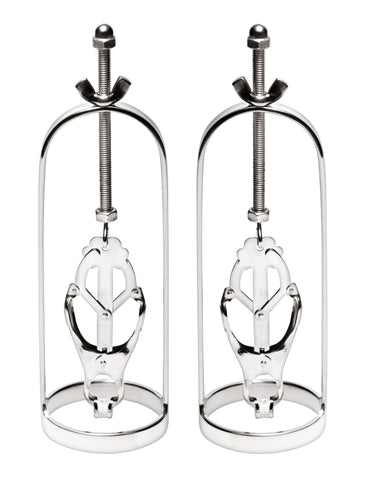 Stainless Steel Clover Clamp Nipple Stretcher for Intense Sensation and Gradual Stretching Nipple Clamps