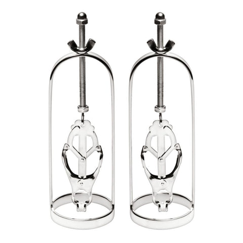 Stainless Steel Clover Clamp Nipple Stretcher for Intense Sensation and Gradual Stretching Nipple Clamps