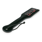 Vegan Leather Paddle - Black & Red - Imprints 'BITCH" > Bondage Gear > Paddles