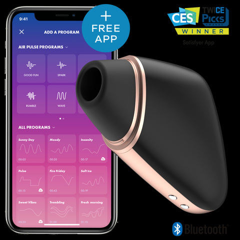 Satisfyer App Enabled Love Triangle Clitoral Massager Black > Sex Toys For Ladies > Clitoral Vibrators and Stimulators