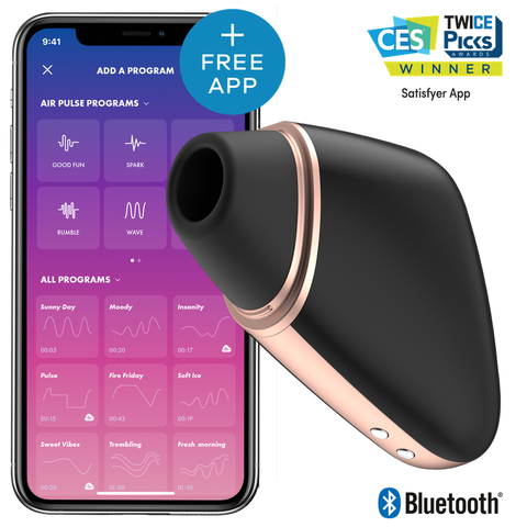 Satisfyer App Enabled Love Triangle Clitoral Massager Black > Sex Toys For Ladies > Clitoral Vibrators and Stimulators