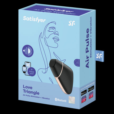 Satisfyer App Enabled Love Triangle Clitoral Massager Black > Sex Toys For Ladies > Clitoral Vibrators and Stimulators