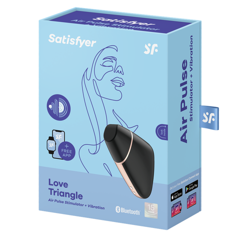 Satisfyer App Enabled Love Triangle Clitoral Massager Black > Sex Toys For Ladies > Clitoral Vibrators and Stimulators