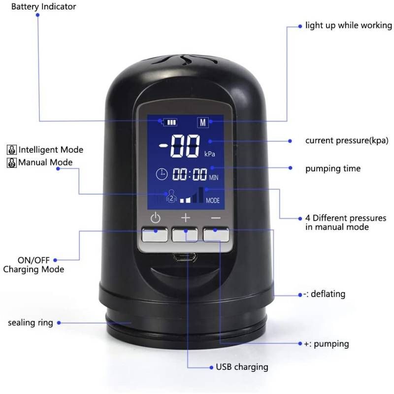 USB Rechargeable Automatic Penis Pump With LCD Measurement Display > Pumps > Penis Pumps Electric