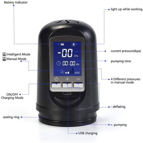 Luxury USB LCD Auto Pump – Rechargeable Penis Pump with Display
