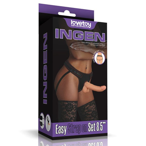 Easy Strap-On Set 8.5 Inch – Realistic Strap-On Dildo with Adjustable Harness Flesh STRAP-ONS