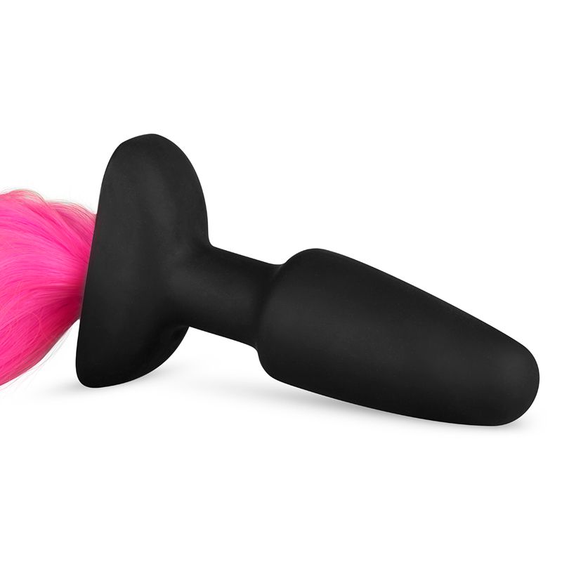Silicone Butt Plug With Tail Pink > Anal Range > Tail Butt Plugs