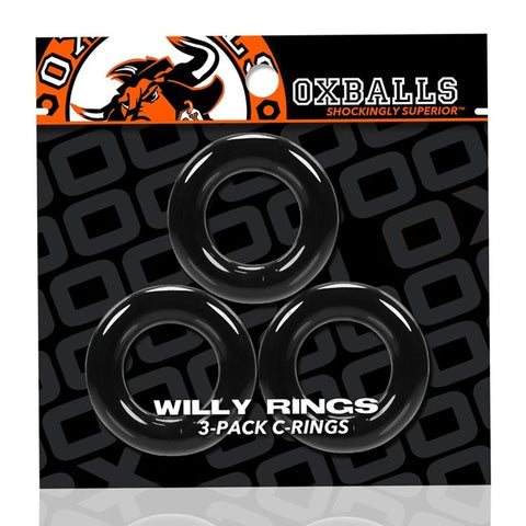 Willy Rings (Black) – Comfort Fit Accessory Rings > Cock Ring > Sets