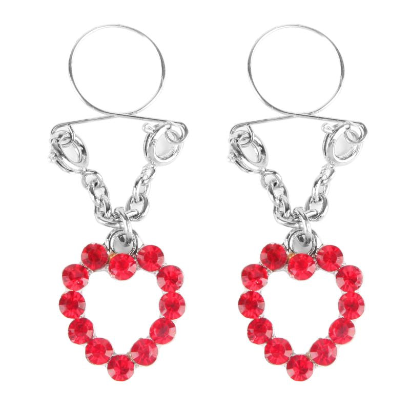 Ruby Hearts Nipple Jewellery with Adjustable Rings Red > Clothes > Pasties
