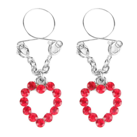 Ruby Hearts Nipple Jewellery with Adjustable Rings Red > Clothes > Pasties