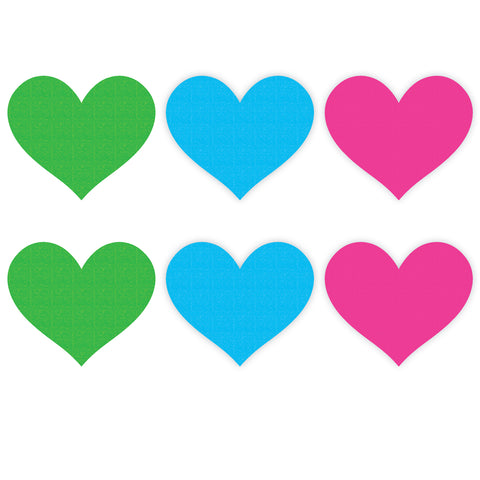 Neon Heart Pasties 3 Pk Green Blue Pink Green > Clothes > Pasties