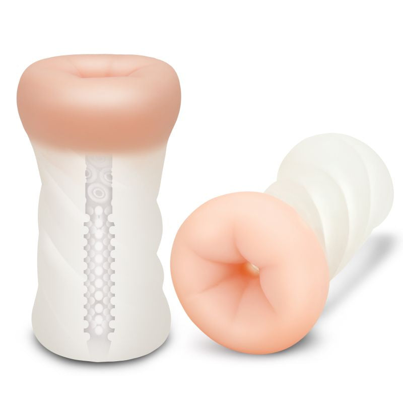 Zolo Masturbator Clear Backdoor Textured Stroker Experience Clear Strokers - Manual