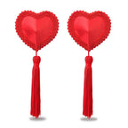 Reusable Red Heart Tassels Nipple Pasties Red > Clothes > Pasties