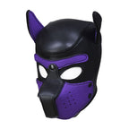 Puppy Play Mask in Purple Neoprene Rubber with Detachable Nose and Ears > Bondage Gear > Masks
