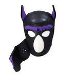 Puppy Play Mask in Purple Neoprene Rubber with Detachable Nose and Ears > Bondage Gear > Masks