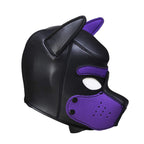Puppy Play Mask in Purple Neoprene Rubber with Detachable Nose and Ears > Bondage Gear > Masks