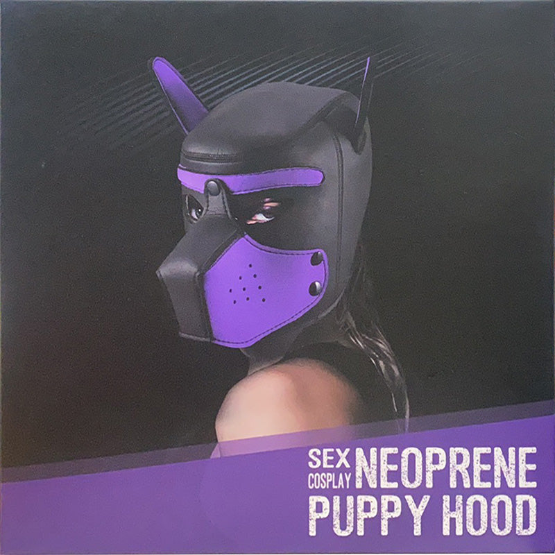 Puppy Play Mask in Purple Neoprene Rubber with Detachable Nose and Ears > Bondage Gear > Masks
