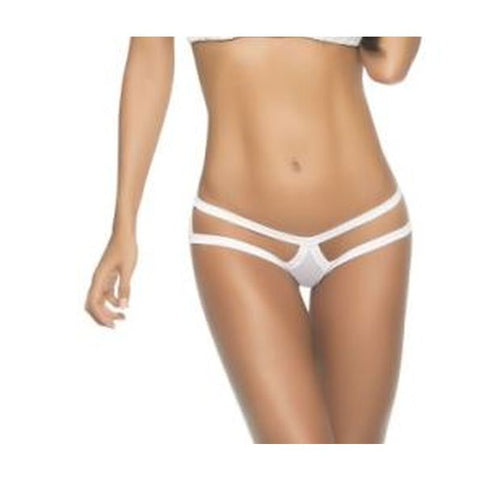 Cage Panty Black Wet Look With Strappy Thong Back Design Panties