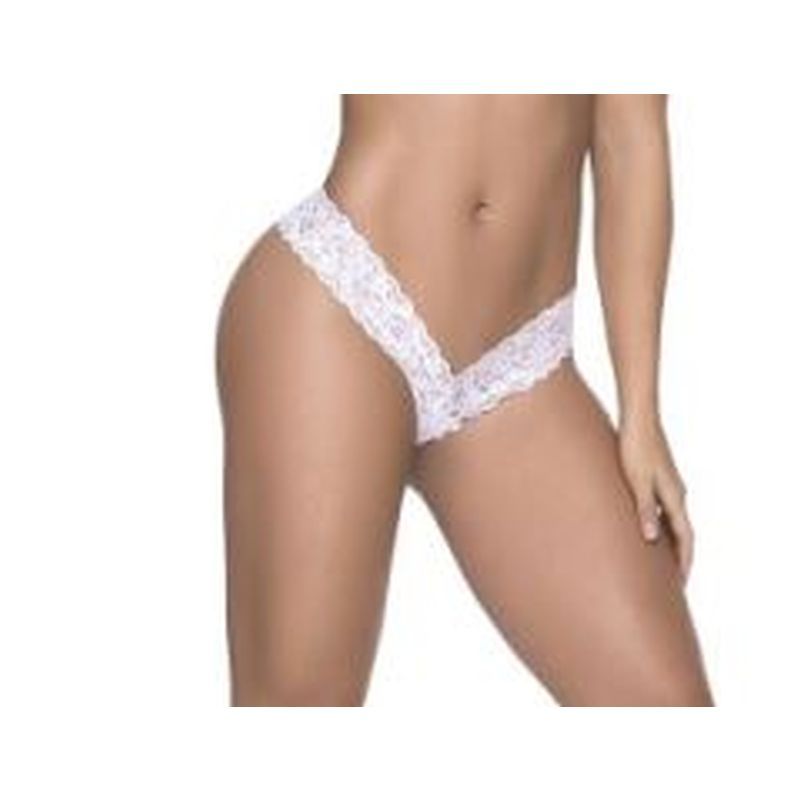Sexy Lace Thong in White White Medium > Clothes > Panties