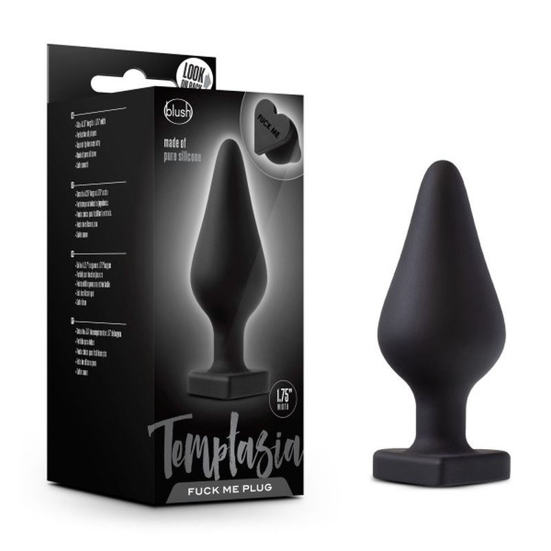 Temptasia Heart-Shaped Butt Plug Black for Intimate Play Butt Plugs