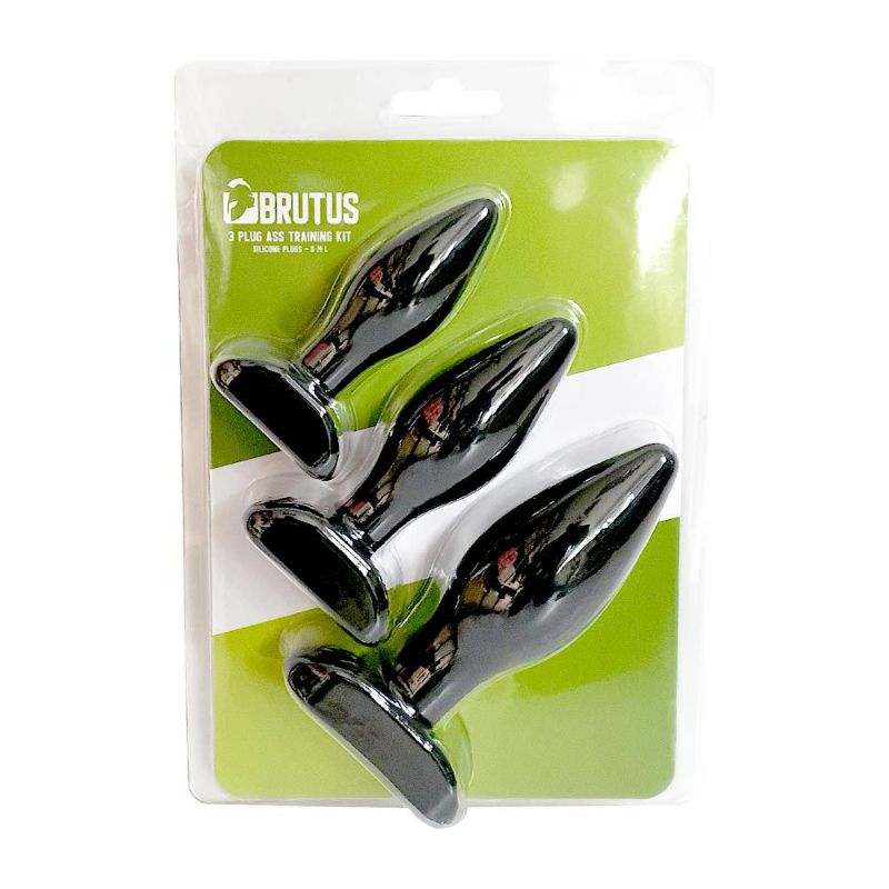 Brutus Anal Training Kit – Silicone Progressive Anal Plug Set 3 Pc Black > Anal Range > Butt Plug Kits Main image