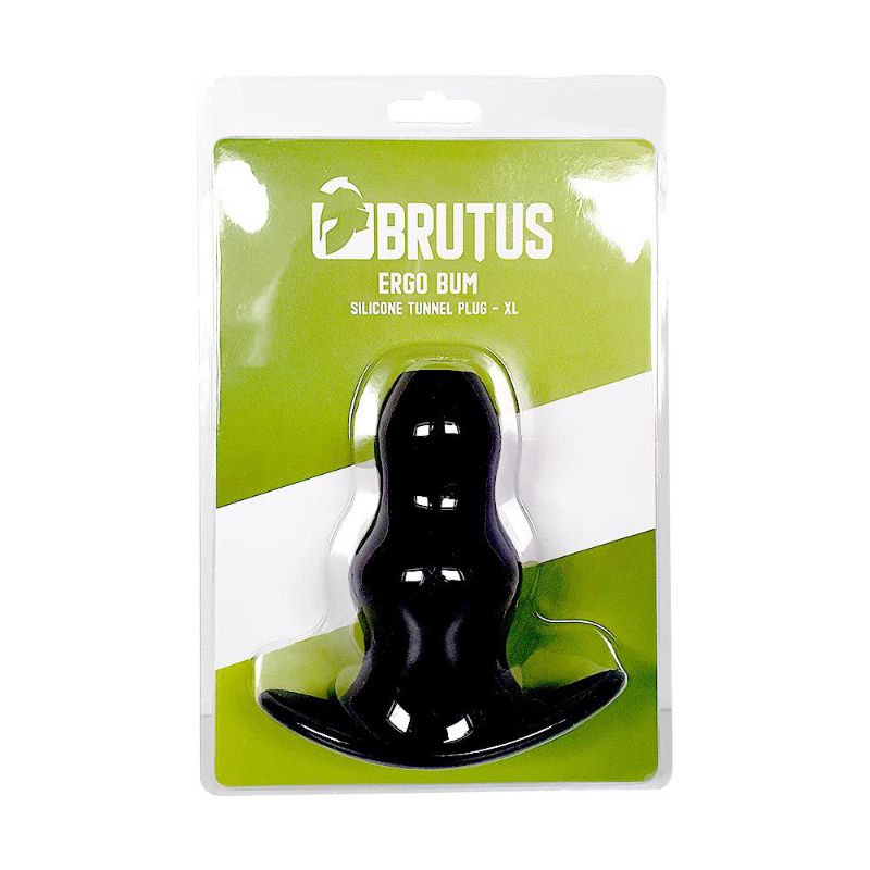 Brutus Ergo Bum Tunnel Plug – Wavy Silicone Anal Plug Black XL > Anal Range > Tunnel and Stretchers