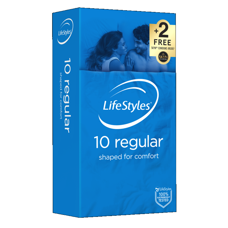 LifeStyles Regular – Easy-Fit Lubricated Latex Condoms 54mm 10 Pack Secondary image