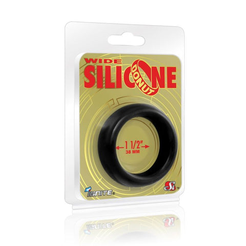 Wide Donut Black Cock Ring 38mm for Enhanced Performance and Comfort Black > Cock Ring > Single