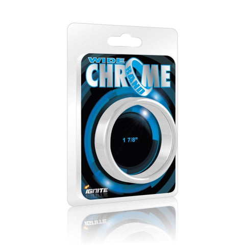 Wide Band Chrome Cock Ring 48mm with 15mm Band Width Default Title COCK RINGS METAL