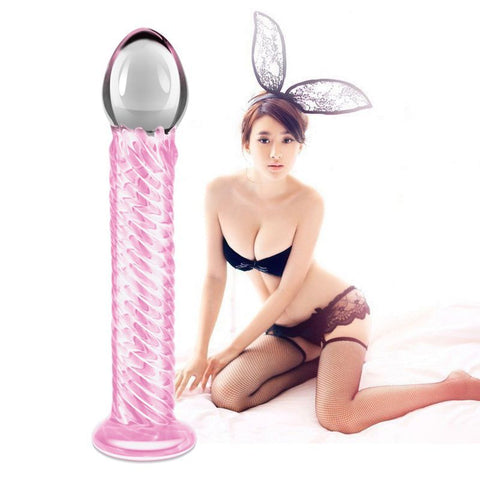 Glass Romance 7 Pink 7.5in Luxury Glass Dildo DONGS Glass