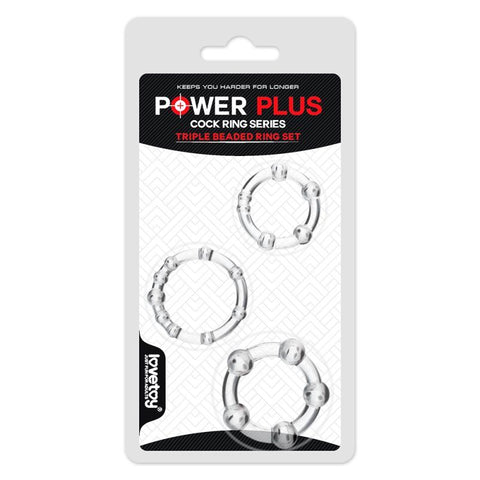 Power Plus Triple Beaded Cock Ring Set of 3 COCK RING Set