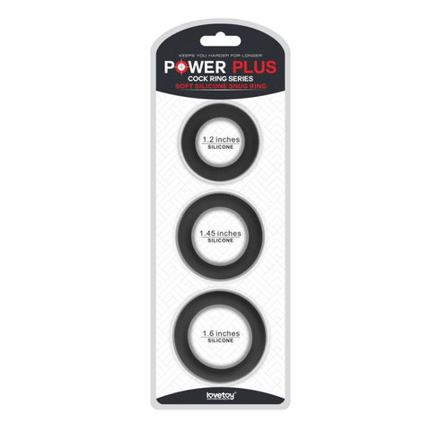 Power Plus Soft Silicone Snug Ring Set of 3 Cock Rings for Enhanced Intimacy COCK RING Set