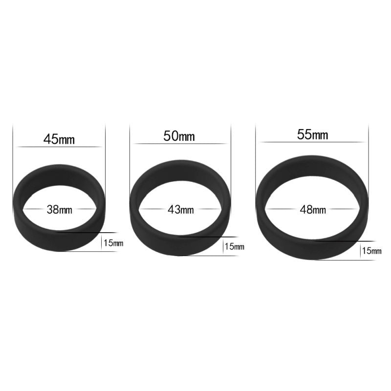 Silicone 3 Piece Pro Cock Ring Set – Stretchy Comfortable Cock Rings > Cock Ring > Sets