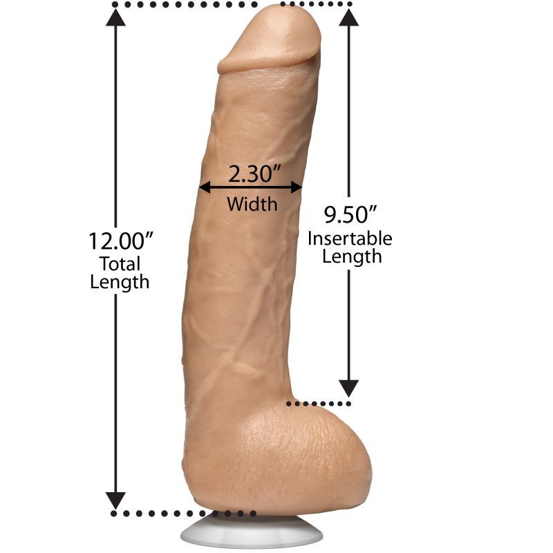 John Holmes Realistic Cock Vanilla - 10 Inch Size Dongs Celebrity