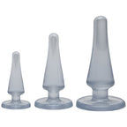 Anal Initiation Kit Clear with Three Sizes Classic Anal Plugs Set Clear > Anal Range > Butt Plug Kits