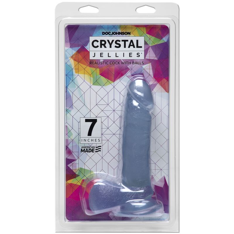 7 In Realistic Cock With Balls Clear for Hands-Free Fun DONGS
